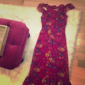 Maxi pink floral dress from old navy vintage